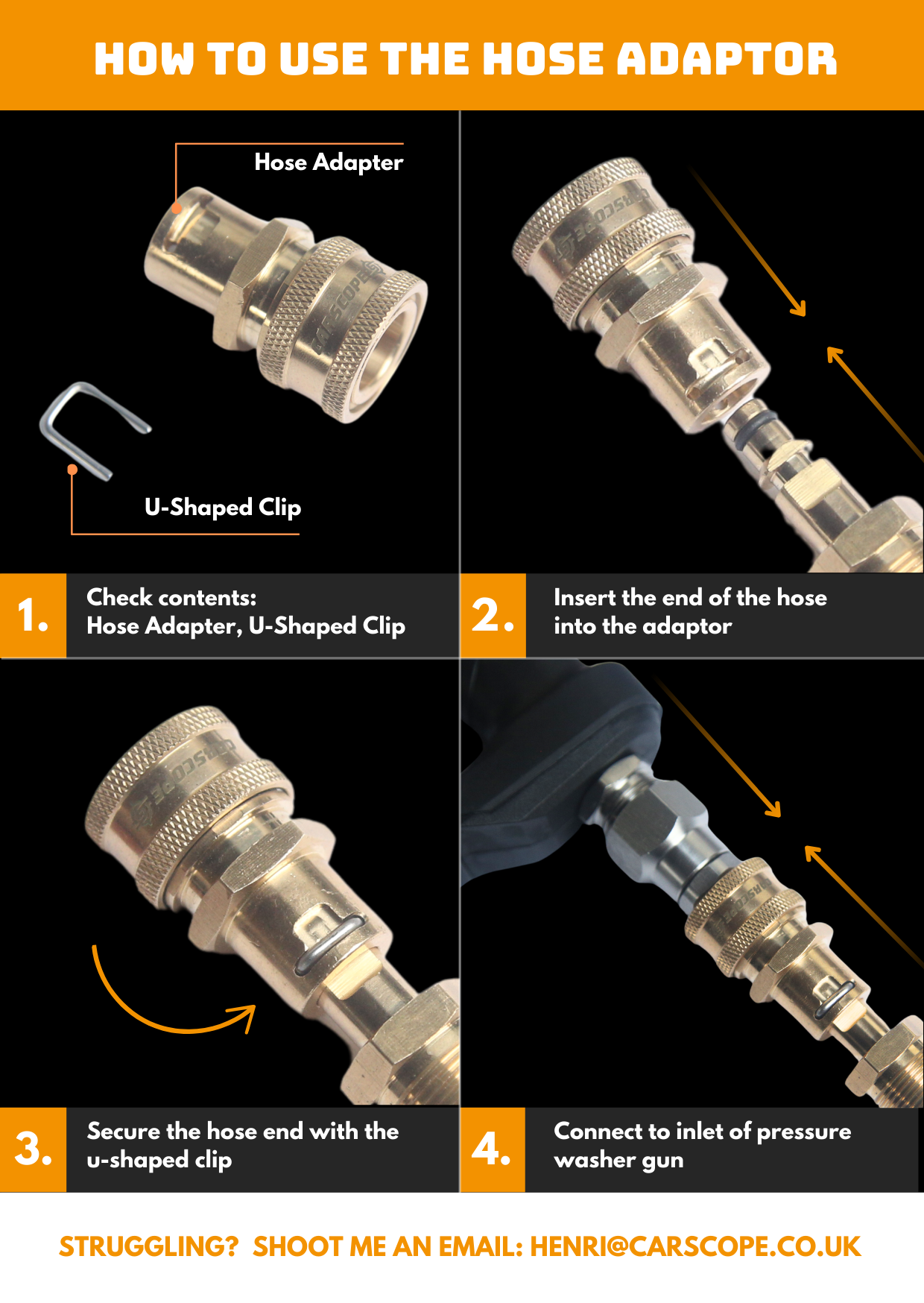 Karcher/Nilfisk Quick Release Gun Adaptor
