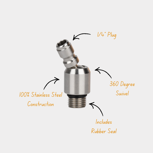 Stainless Steel 1/4" Male Swivel plug